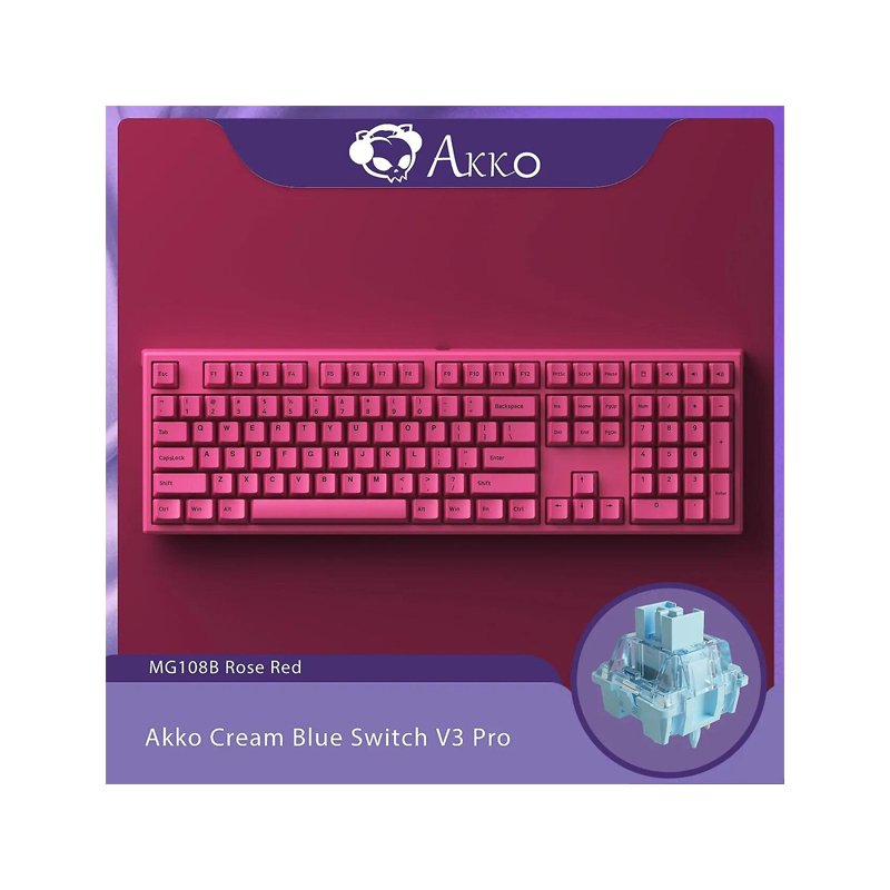 Akko Monsgeek MG108B Rose Red Full Size Keyboard