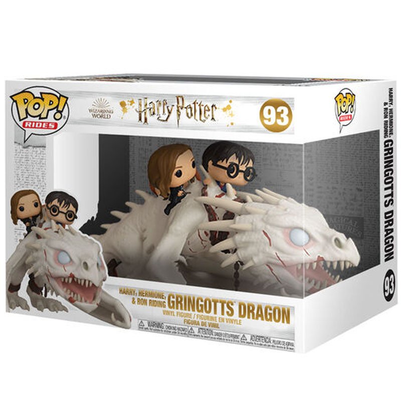 Funko POP Harry Potter-Dragon w/Harry, Ron, & Hermione Sammelbares Spielzeug