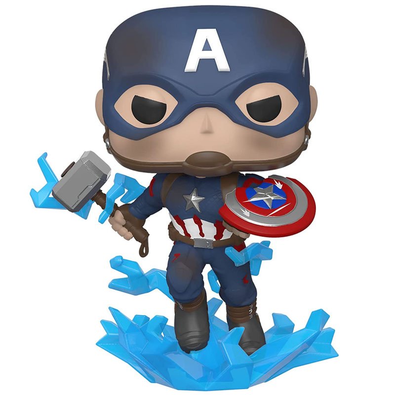 Funko Pop! Marvel: Endgame Captain America with Broken Shield and Mjolnir img 0