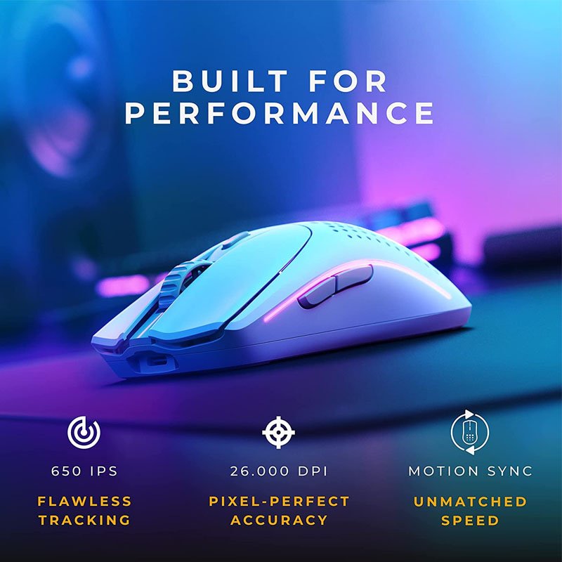 Glorious Model O RGB 68g Ultralightweight Wireless 2 Gaming Mouse - White