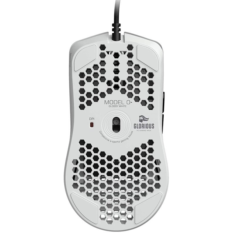 Glorious Model O Minus Superlight Honeycomb Wired Gaming Mouse - Glossy White