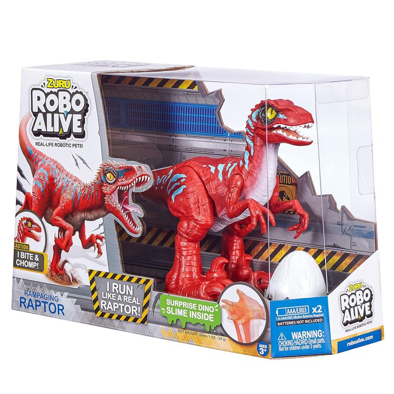 Zuru Robo Alive Rampaging Raptor (Red) with Realistic Dinosaur Movement