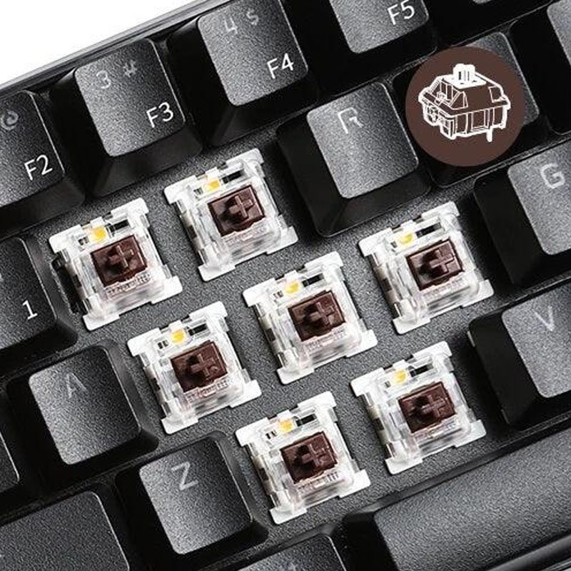 Royal Kludge RK61 RGB Tri-Mode Brown Switch Mechanical Keyboard - Black