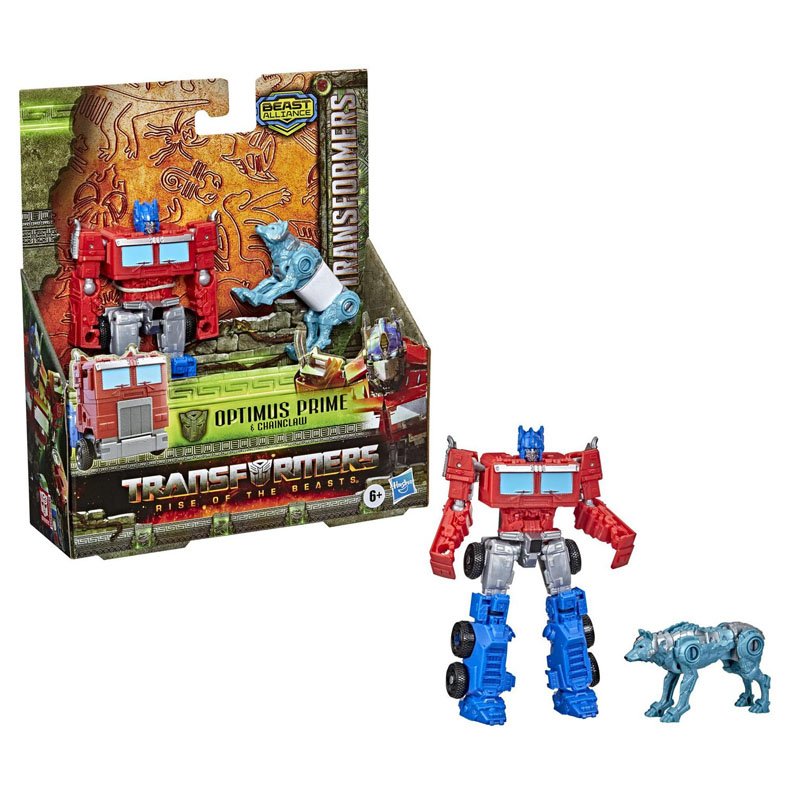 Transformers: Rise of The Beasts Alliance Weaponizers 2-Pack Optimus Prime & Chainclaw Toys