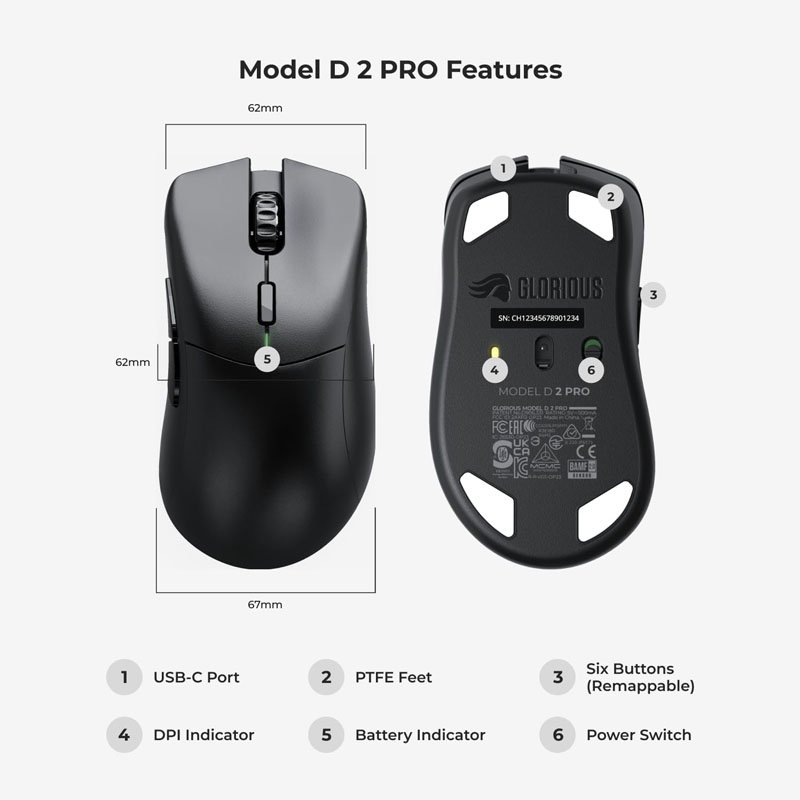 Glorious Gaming Model D 2 PRO Wireless Gaming Mouse