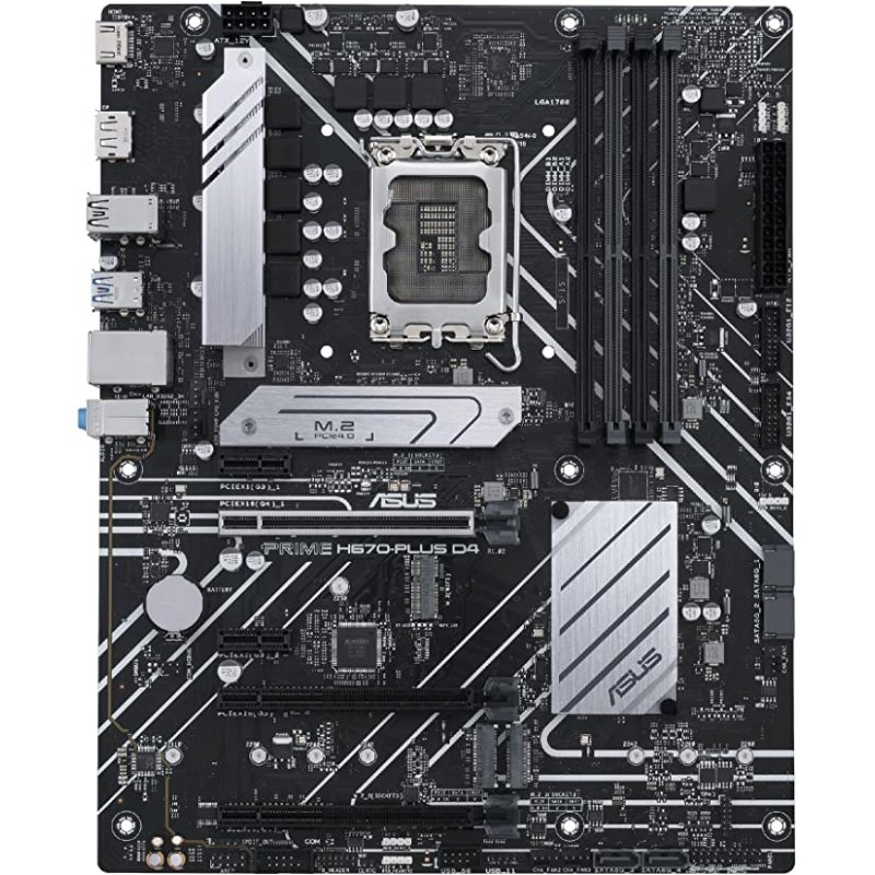 ASUS Prime Intel H670-PlUS D4 Pcie 4.0 Atx Motherboard, Black