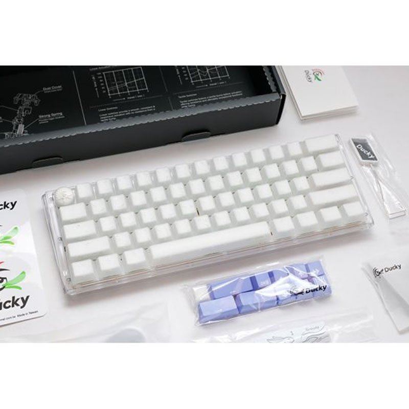 Ducky One 3 Aura White Gaming Keyboard - Cherry Blue
