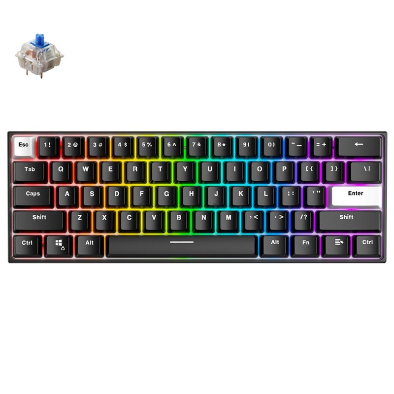 Fantech MAXFIT61 Frost Wireless 60% Hot-Swappable RGB Backlit Mechanical Keyboard