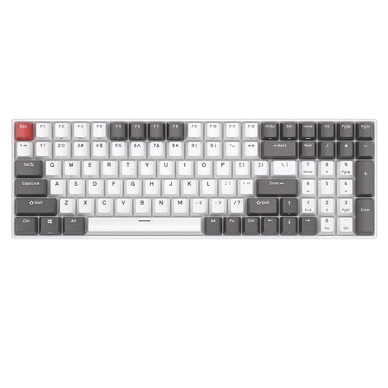 Royal Kludge 100 Rgb Mechanical Keyboard Tri-Mode White/Red/Grey - Brown Switch