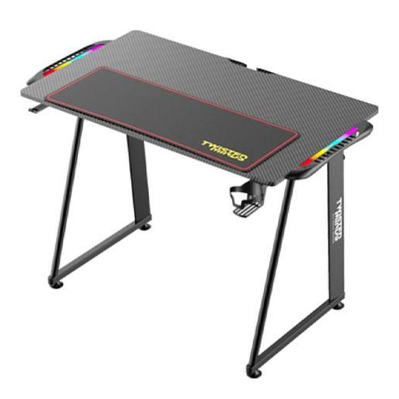 Twisted Minds Z Shaped Gaming Desk Carbon fiber texture – RGB