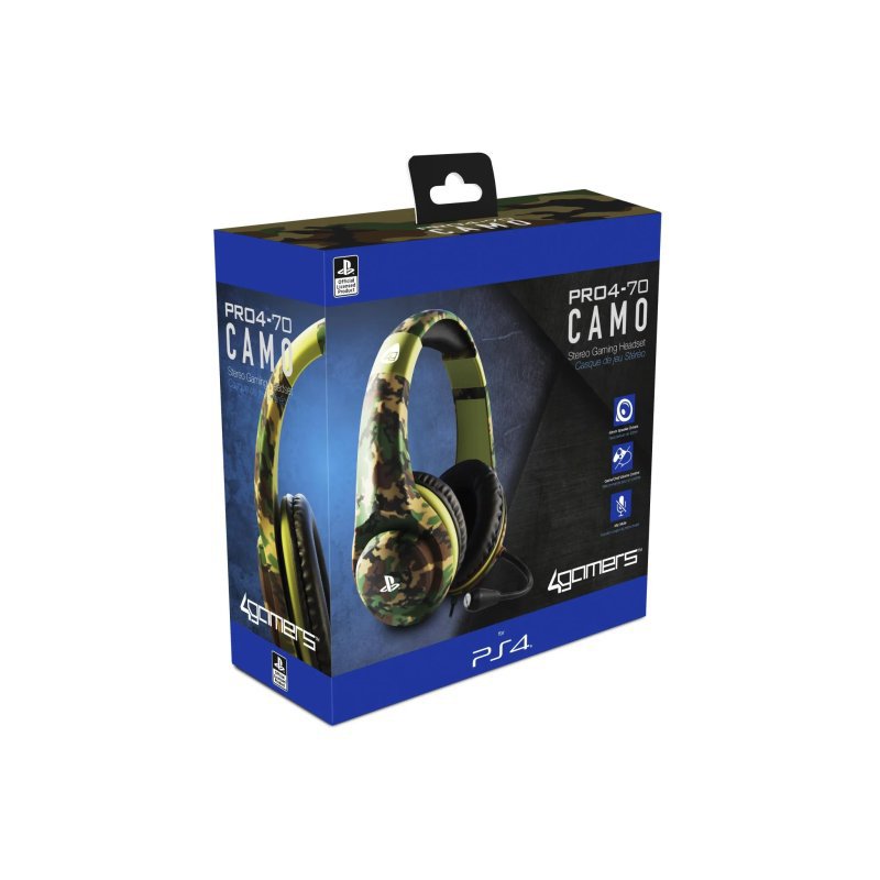 4Gamers PRO4-70CAMO Officially Licensed PS4/PS5 Stereo Gaming Headset - Woodland